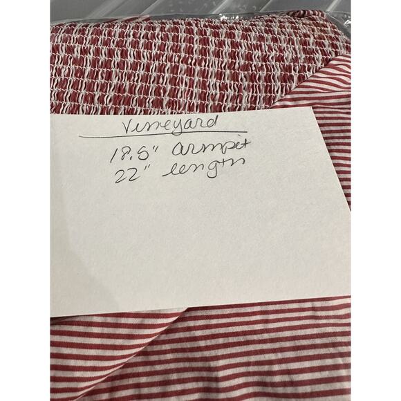 Vineyard Vines Shirt Womens S Red White Striped Keyhole Back Flutter Sleeves - Picture 11 of 11